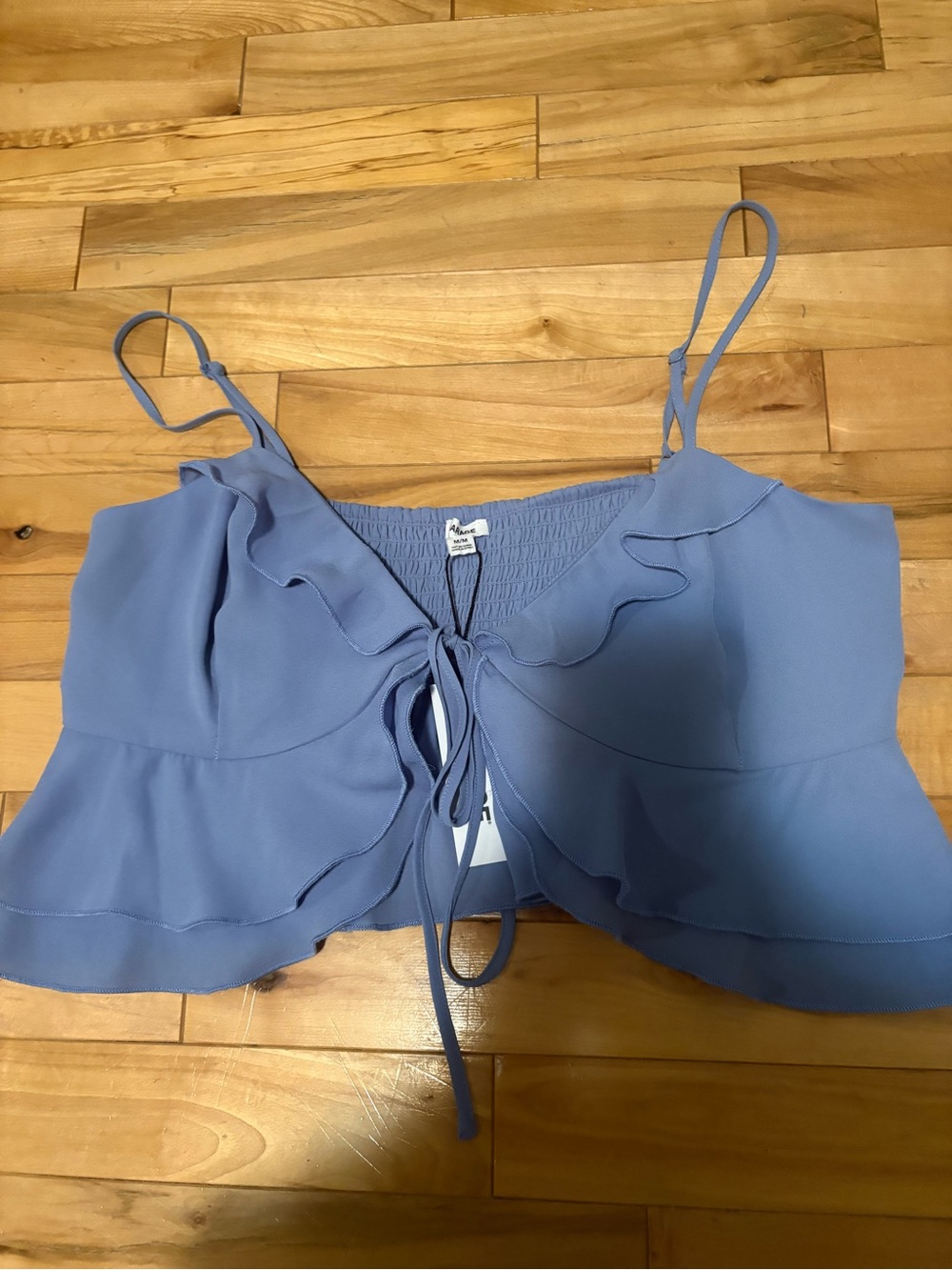 Garage Lavender Ruffle Tie-Front Cami